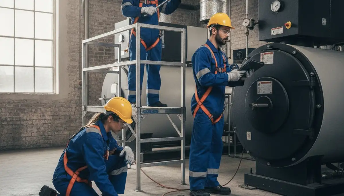 Boiler repair technician servicing Arlington, TX home heating system for fast, reliable heat restoration