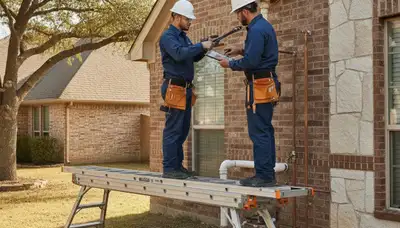 Plumber repairing a pipe in Arlington, TX for plumbing repair service