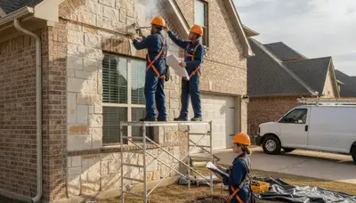 Arlington, TX plumbing repair technician servicing a residential pipe leak