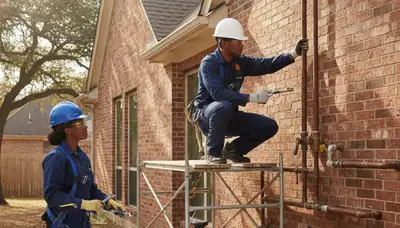 Arlington, TX plumber repairing a sink pipe for a residential plumbing service