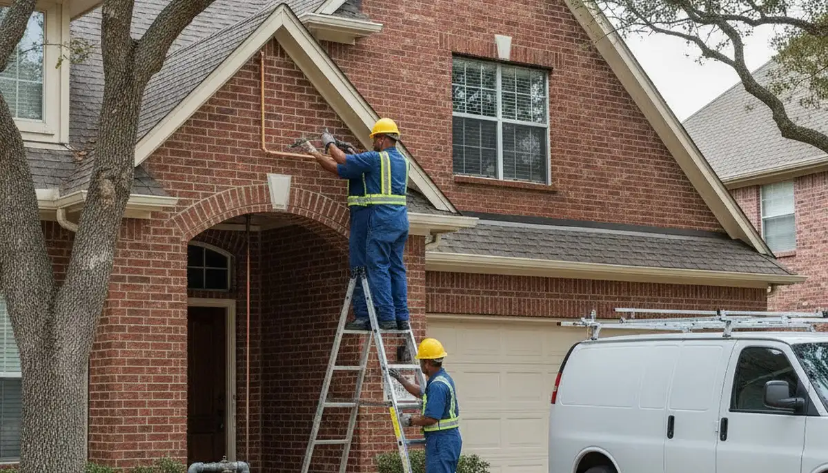 Arlington, TX plumber repairing a leaking pipe for residential plumbing service