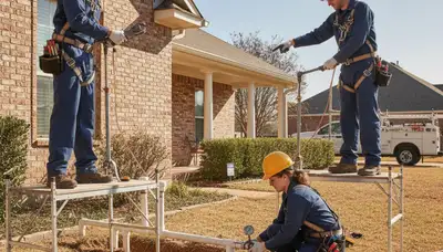 Arlington, TX plumber repairing a pipe for a plumbing repair service