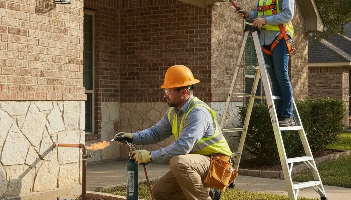 Plumber truck and repair tools for plumbing service in Arlington, TX