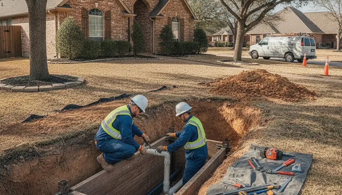 Arlington, TX plumbing repair service van with professional plumbers for residential and commercial repairs