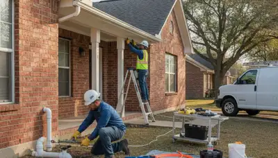 Arlington, TX plumber repairing a leak with professional plumbing tools on a service call