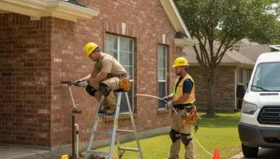 Arlington, TX plumber repairing a leak for a plumbing service job