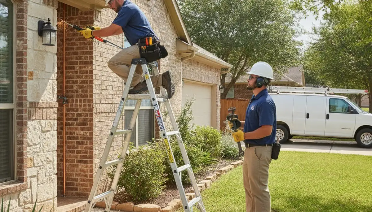 Plumber repairing a pipe in Arlington, TX for residential plumbing repair service