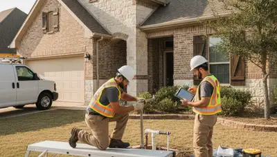 Arlington, TX plumber repairing a residential leak for plumbing repair service