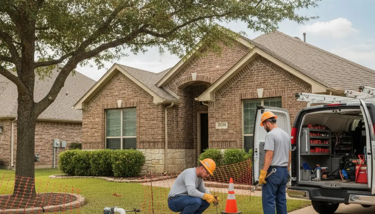 Plumber repairing a leak in Arlington, TX for plumbing repair service