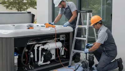 Arlington, TX plumber repairing a home spa for fast diagnostics and lasting fixes