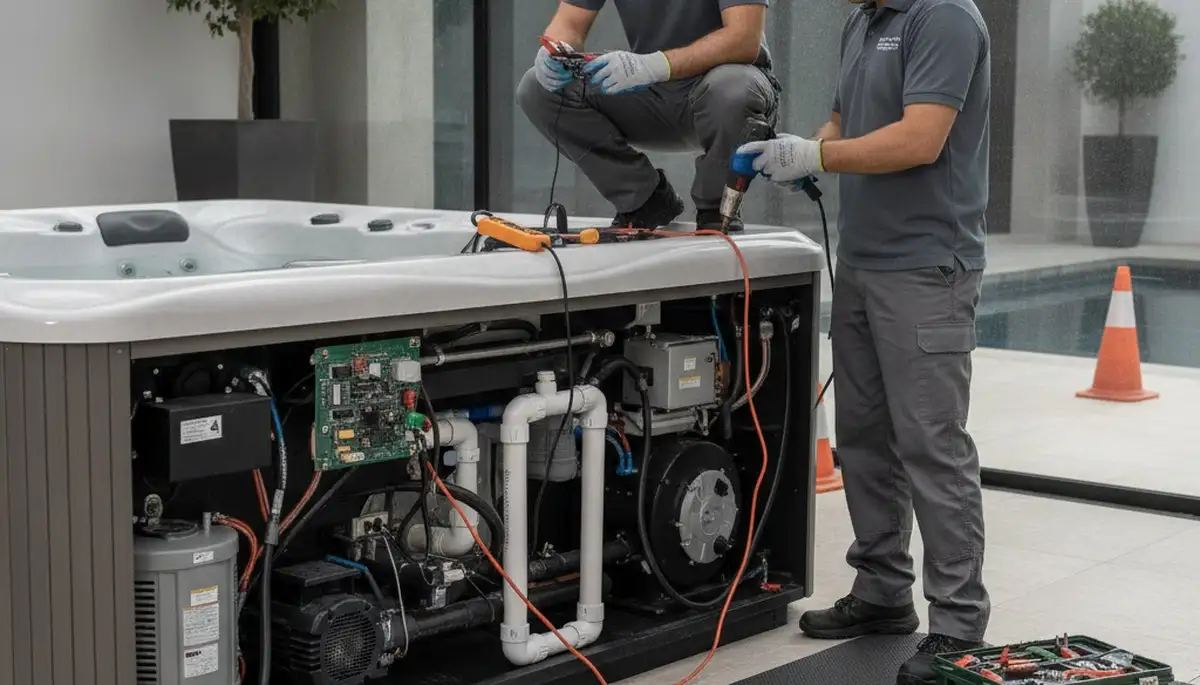 Spa repair plumber servicing Arlington, TX home spa with fast diagnostics and lasting fixes